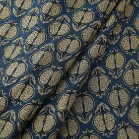 Blue - handloom chanderi silk natural dyed fabric 05