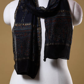 Handloom chanderi silk natural dyed stole 10 - handcrafted