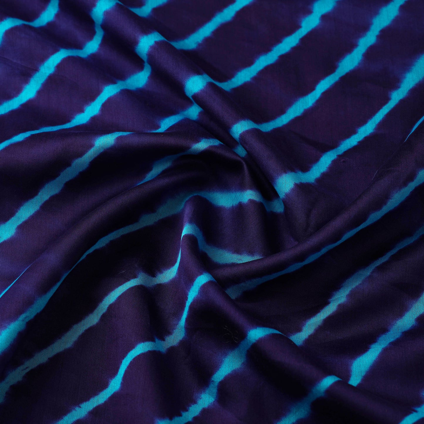  Blue Handloom Chanderi Silk Tie-Dye Leheriya Fabric