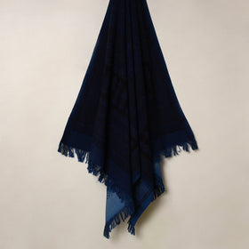 Buy Blue Handloom Cotton Bagh Print Towel