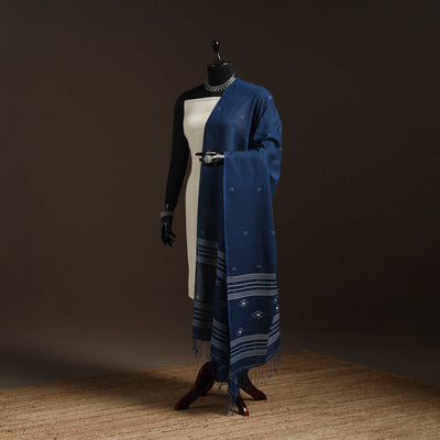 Handloom cotton bengal jamdani dupatta 23 - handcrafted