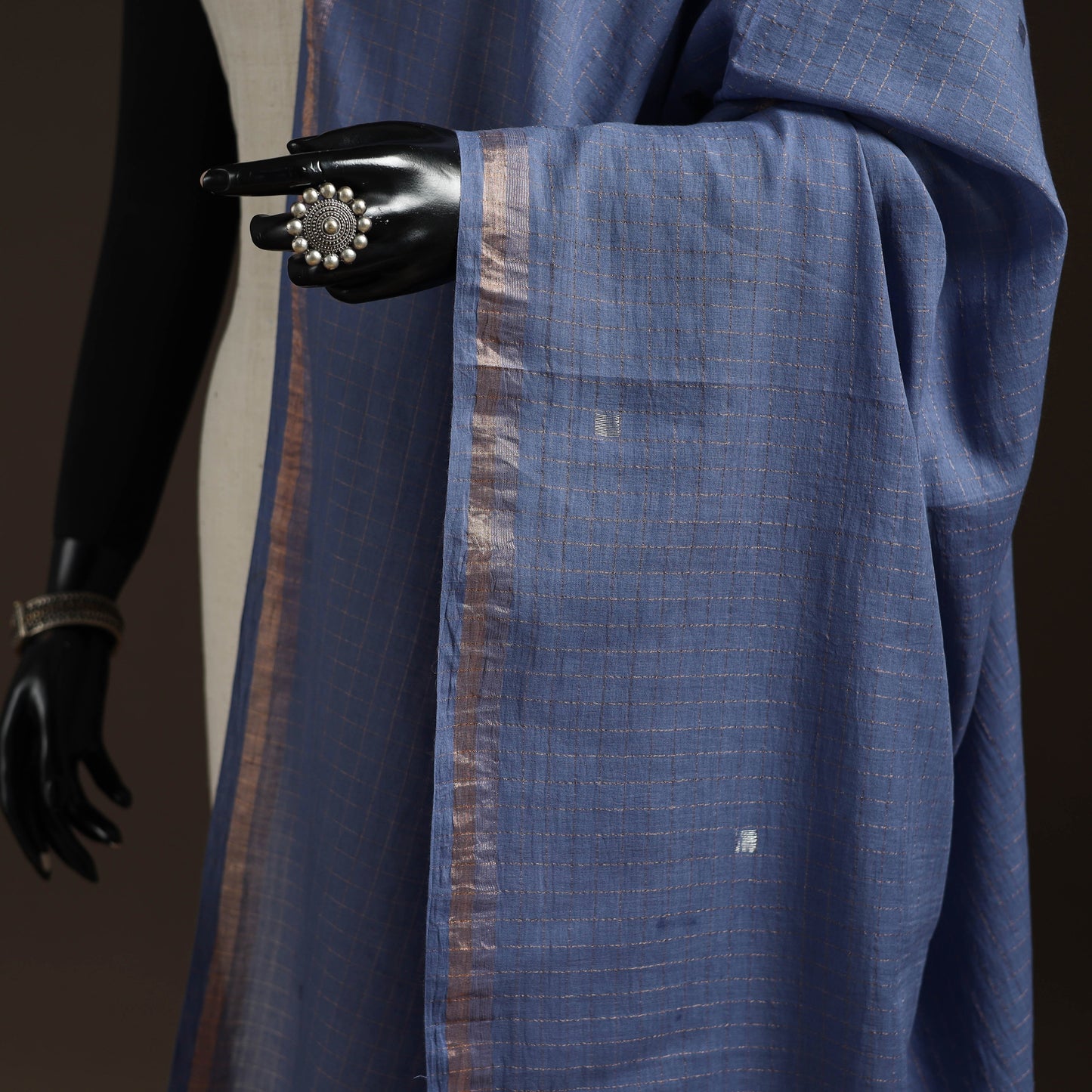 Handloom cotton bengal jamdani dupatta 27 - handcrafted