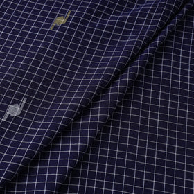 Blue Handloom Cotton Bengal Jamdani Fabric