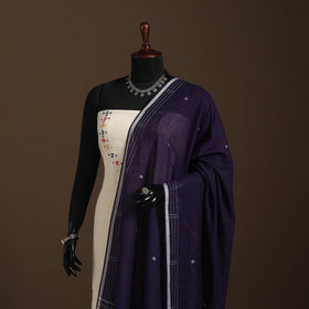 Blue Handloom Cotton Burdwan Jamdani Dupatta