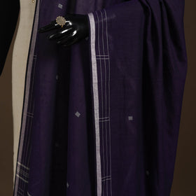 Blue Handloom Cotton Burdwan Jamdani Dupatta