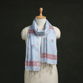 Handloom cotton burdwan jamdani stole with tassels 31