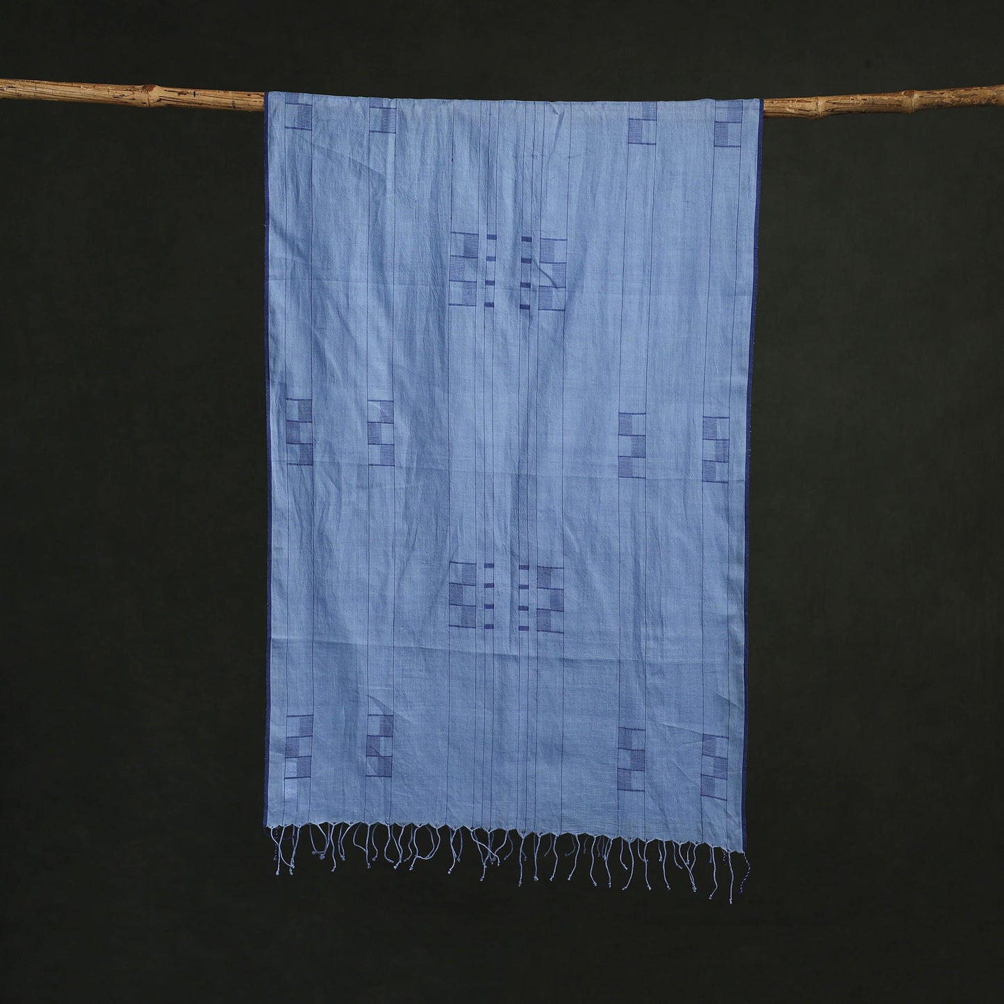Handloom cotton burdwan jamdani stole with tassels 39