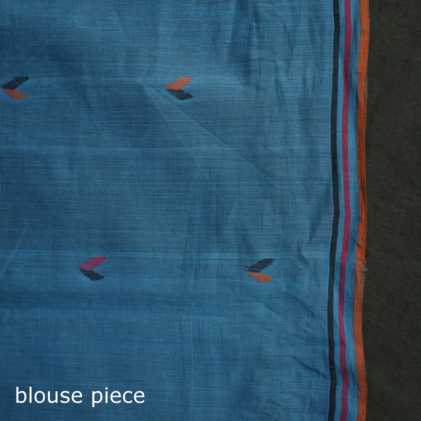 Blue - handloom cotton buti srikakulam jamdani saree 02