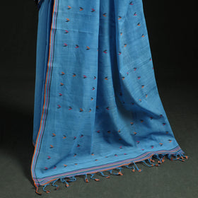 Blue - handloom cotton buti srikakulam jamdani saree 02