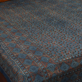 Blue - handloom cotton double bed sheet (108 x 90 in) 02