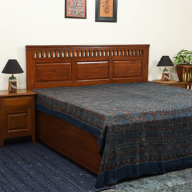 Blue - handloom cotton double bed sheet (108 x 90 in) 02