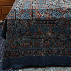 Blue - handloom cotton double bed sheet (108 x 90 in) 02