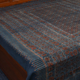 Blue - handloom cotton double bed sheet (108 x 90 in) 12