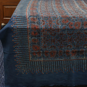 Blue - handloom cotton double bed sheet (108 x 90 in) 12