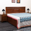 Blue Handloom Cotton Double Pochampally Ikat Bedsheet
