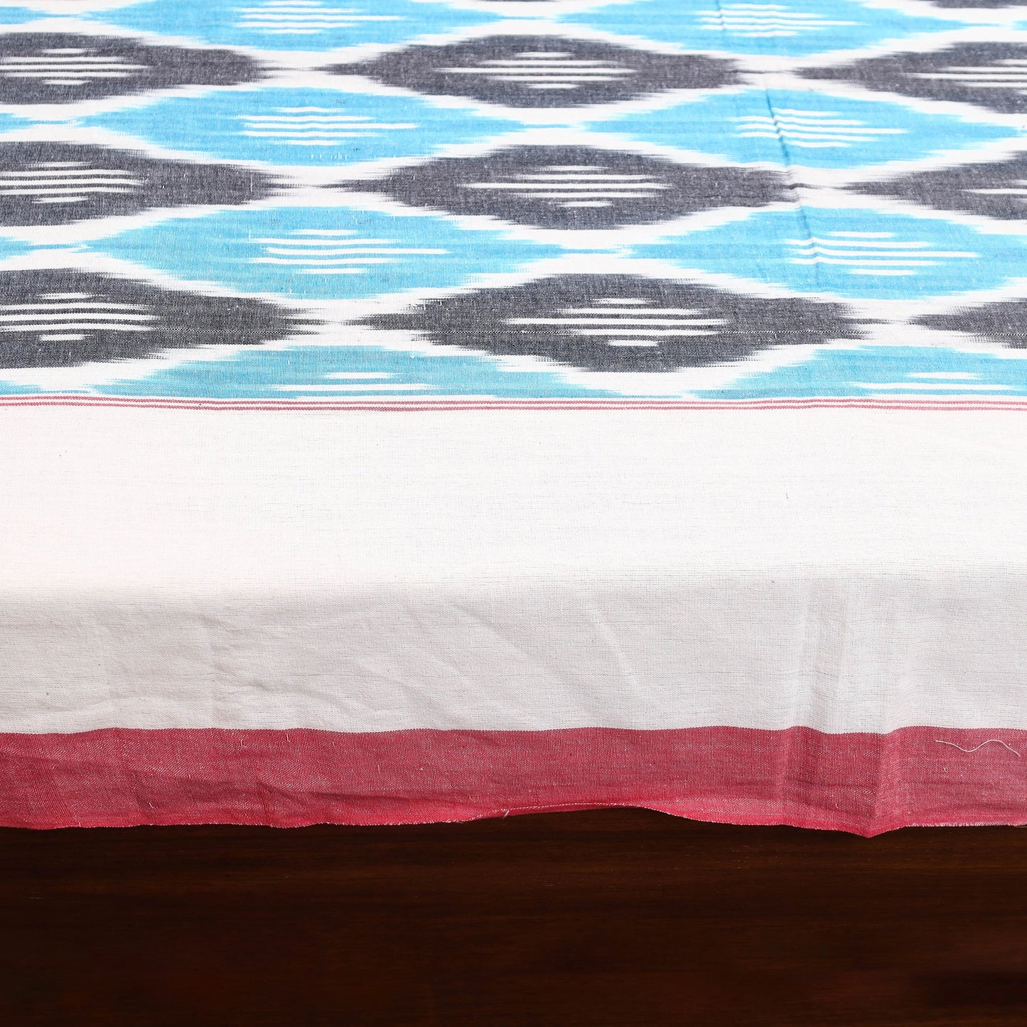 Blue Handloom Cotton Double Pochampally Ikat Bedsheet