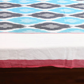 Blue Handloom Cotton Double Pochampally Ikat Bedsheet