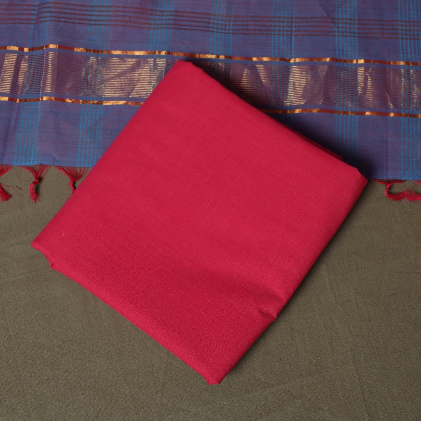 Handloom cotton mangalagiri 3pc unstitched dress material