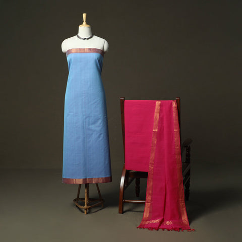 Handloom cotton mangalagiri 3pc unstitched dress material