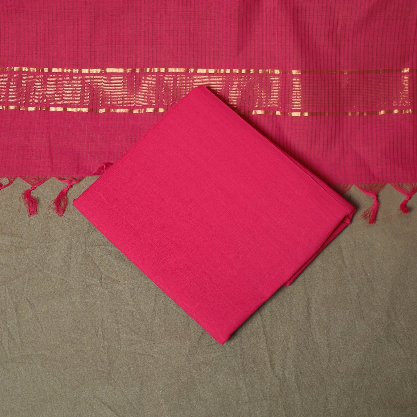 Handloom cotton mangalagiri 3pc unstitched dress material