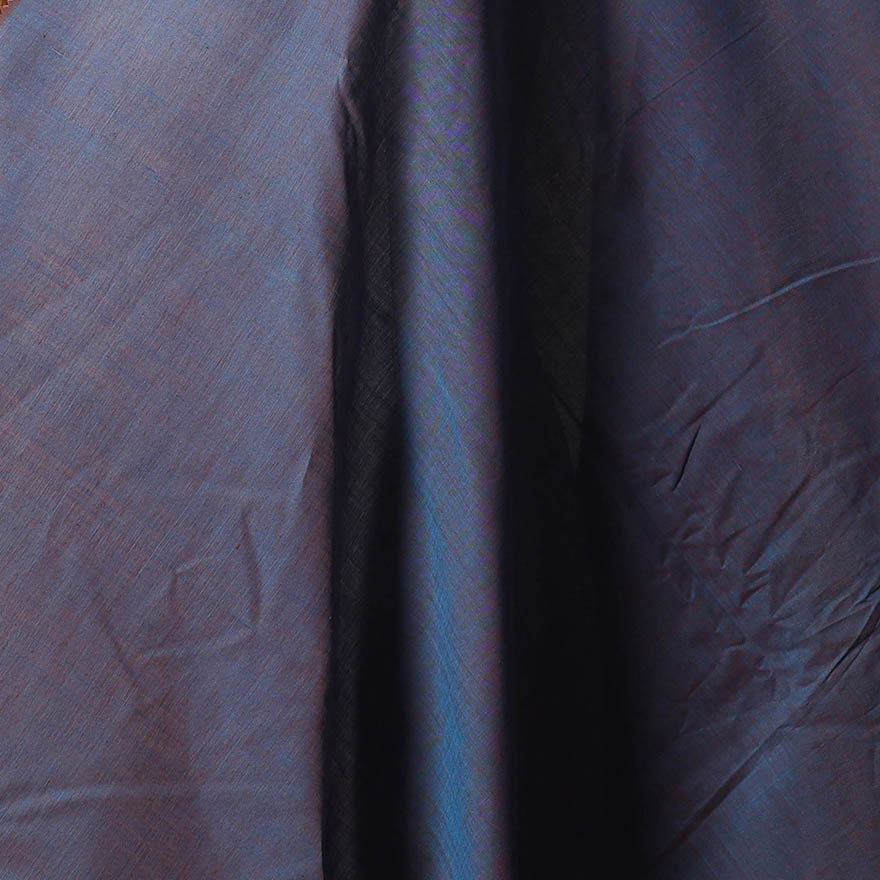 Blue - handloom cotton mangalagiri fabric with zari border