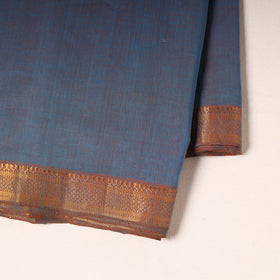 Blue - handloom cotton mangalagiri fabric with zari border
