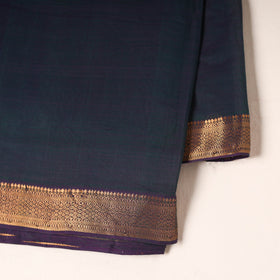 Blue - handloom cotton mangalagiri fabric with zari border