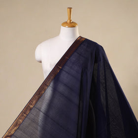 Blue - handloom cotton mangalagiri fabric with zari border