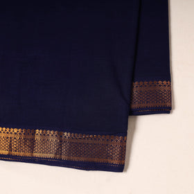 Blue - handloom cotton mangalagiri fabric with zari border
