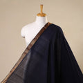 Blue - handloom cotton mangalagiri fabric with zari border