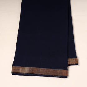 Blue - handloom cotton mangalagiri fabric with zari border