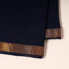 Blue - handloom cotton mangalagiri fabric with zari border