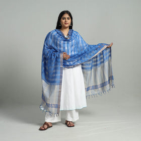 Blue - handloom cotton nizam zari border mangalagiri