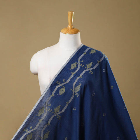  Blue Handloom Cotton Phulia Jamdani Fabric