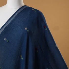 Blue - handloom cotton phulia jamdani fabric 24