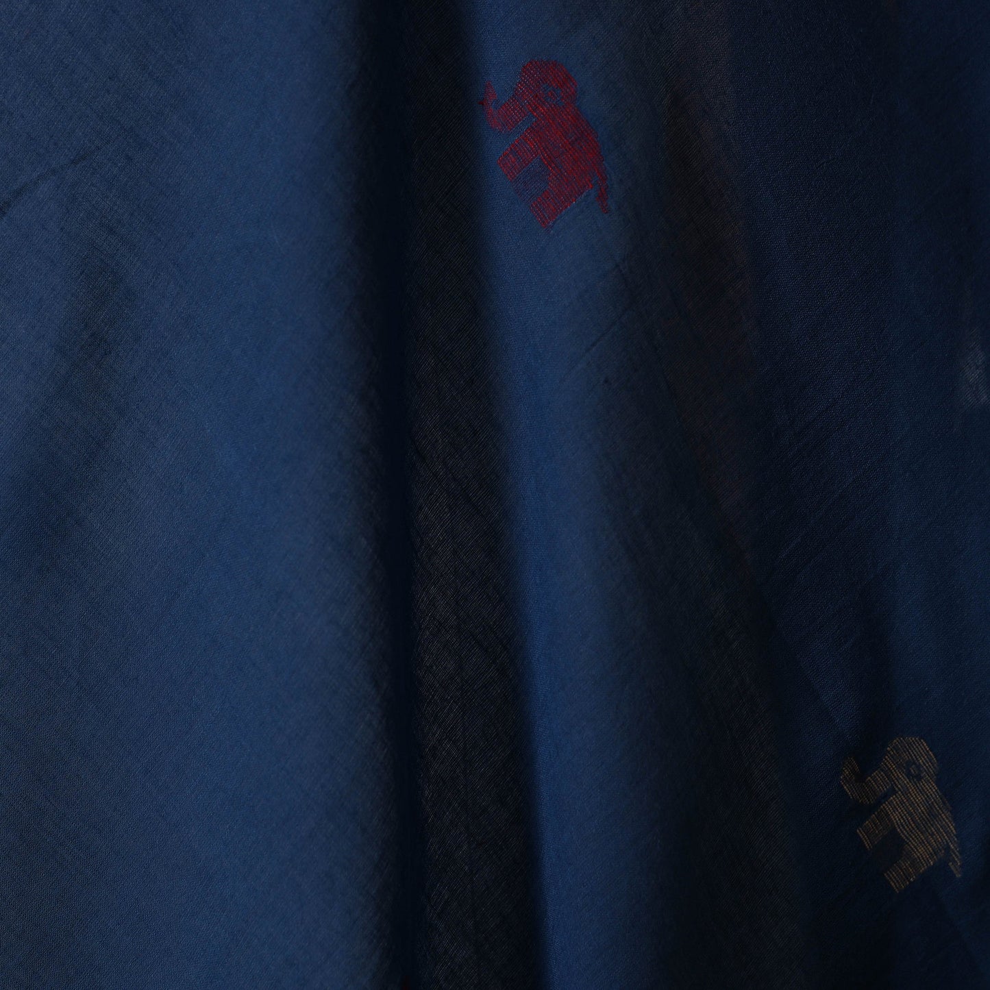 Blue - handloom cotton phulia jamdani fabric 27