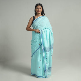 Buy Handloom Cotton Phulia Jamdani Saree with Tassels Online