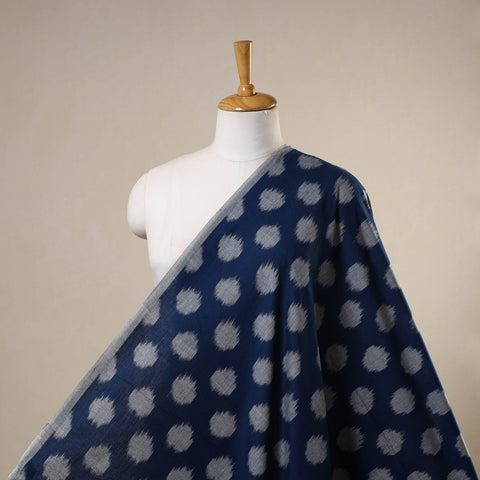 Blue - handloom cotton pochampally double ikat fabric 03