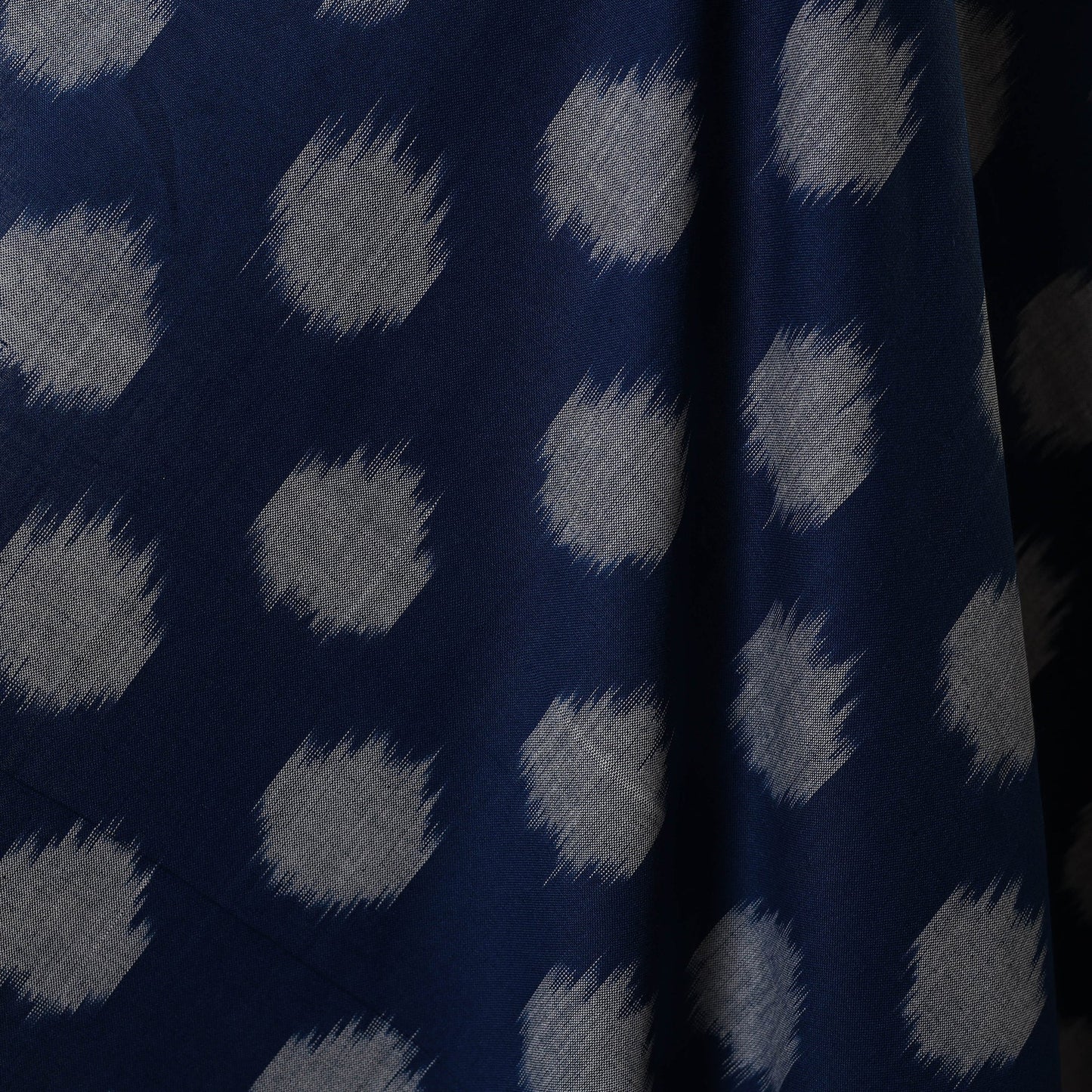 Blue - handloom cotton pochampally double ikat fabric 03