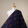 Blue - handloom cotton pochampally double ikat fabric 08