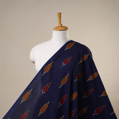 Blue - handloom cotton pochampally double ikat fabric 08