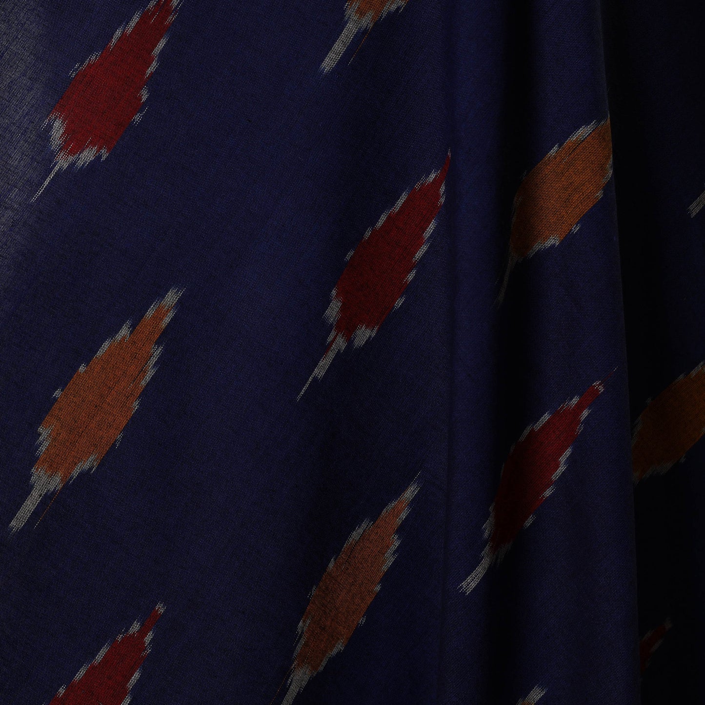 Blue - handloom cotton pochampally double ikat fabric 08