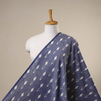 Blue - handloom cotton pochampally double ikat fabric 09
