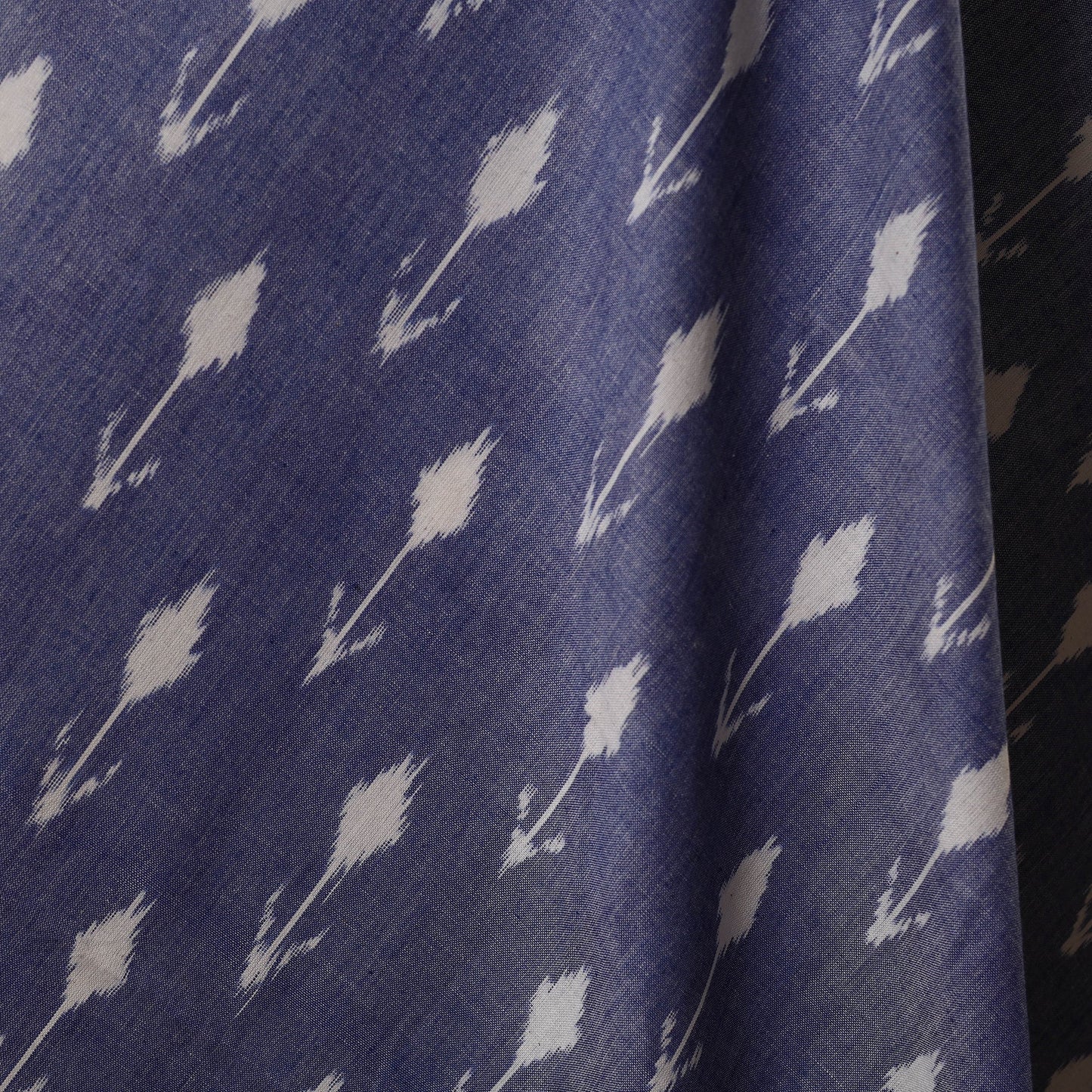 Blue - handloom cotton pochampally double ikat fabric 09