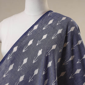 Blue - handloom cotton pochampally double ikat fabric 09