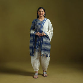 Handloom cotton pochampally ikat 3pc kurta set for women 02