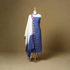 Pink - handloom cotton pochampally ikat 3pc unstitched