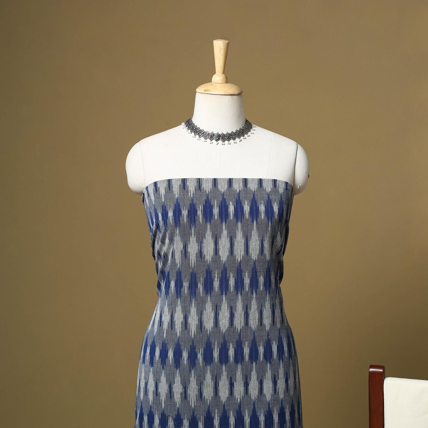 Pink - handloom cotton pochampally ikat 3pc unstitched