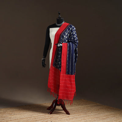 Handloom cotton pochampally ikat dupatta 14 - handcrafted