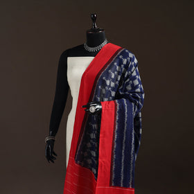 Handloom cotton pochampally ikat dupatta 14 - handcrafted